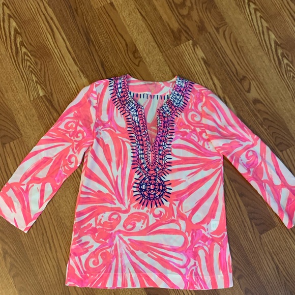 Lilly Pulitzer Amelia 100% Silk Women's Top - Picture 4 of 15